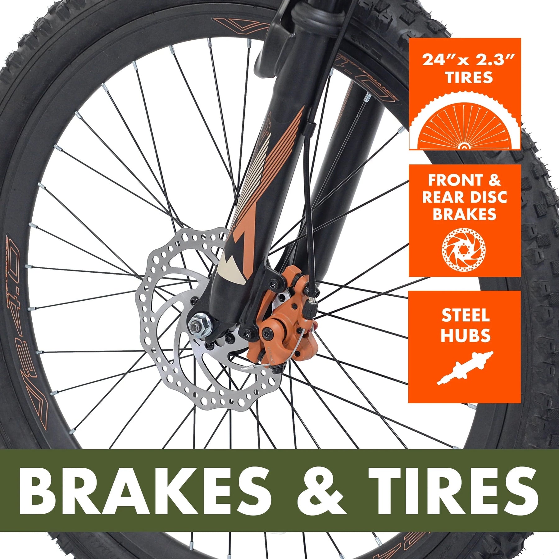 Ozark Trail 24" Glide Mountain Bike, 8 Speed, Black, Teen, Unisex - Product image 7