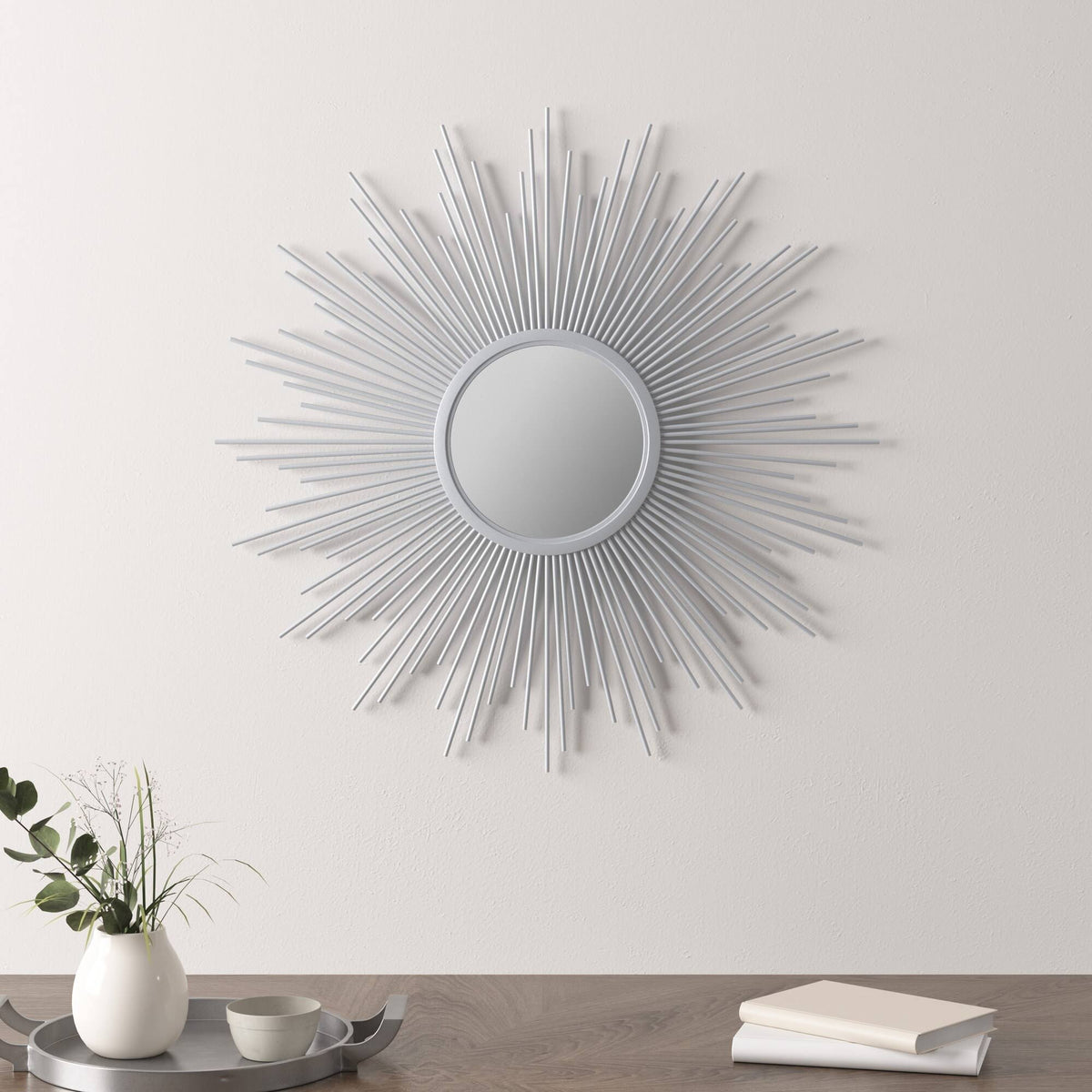 Madison Park Fiore Sunburst Wall Decor Mirror, Silver