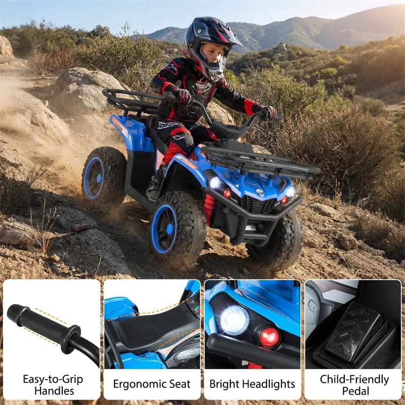 24V Kids ATV Ride On Quad, Electric 4 Wheeler Toy with 5Mph Max Speed, LED Headlights, Music - Product image 7