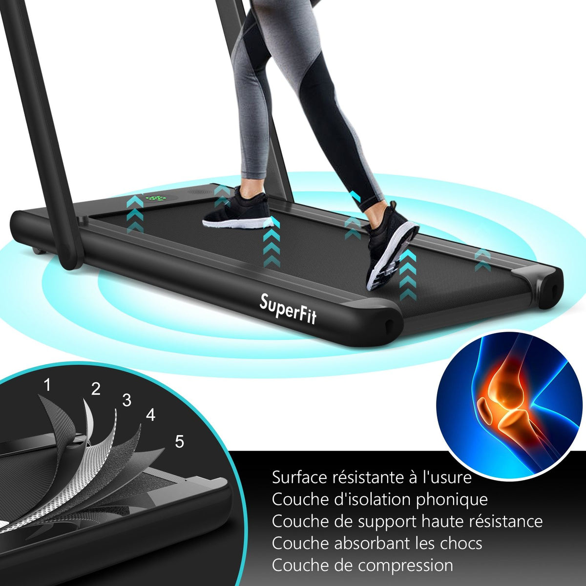 2 in 1 Foldable Electric Treadmill 1 to 12 Km/H with Bluetooth Speaker Remote Control 0.75HP Motor Green/White/Black/Red/Gold/Black and Silver/Blue -