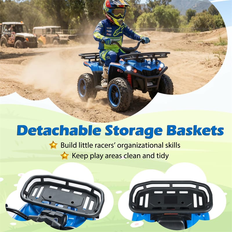 24V Kids ATV Ride On Quad, Electric 4 Wheeler Toy with 5Mph Max Speed, LED Headlights, Music - Product image 4