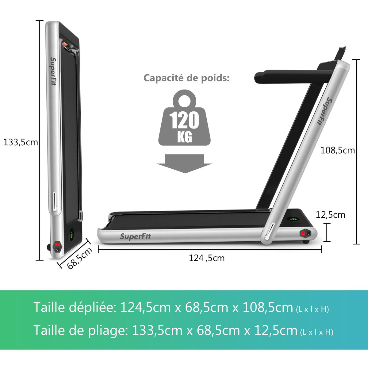 2 in 1 Foldable Electric Treadmill 1 to 12 Km/H with Bluetooth Speaker Remote Control 0.75HP Motor Green/White/Black/Red/Gold/Black and Silver/Blue -