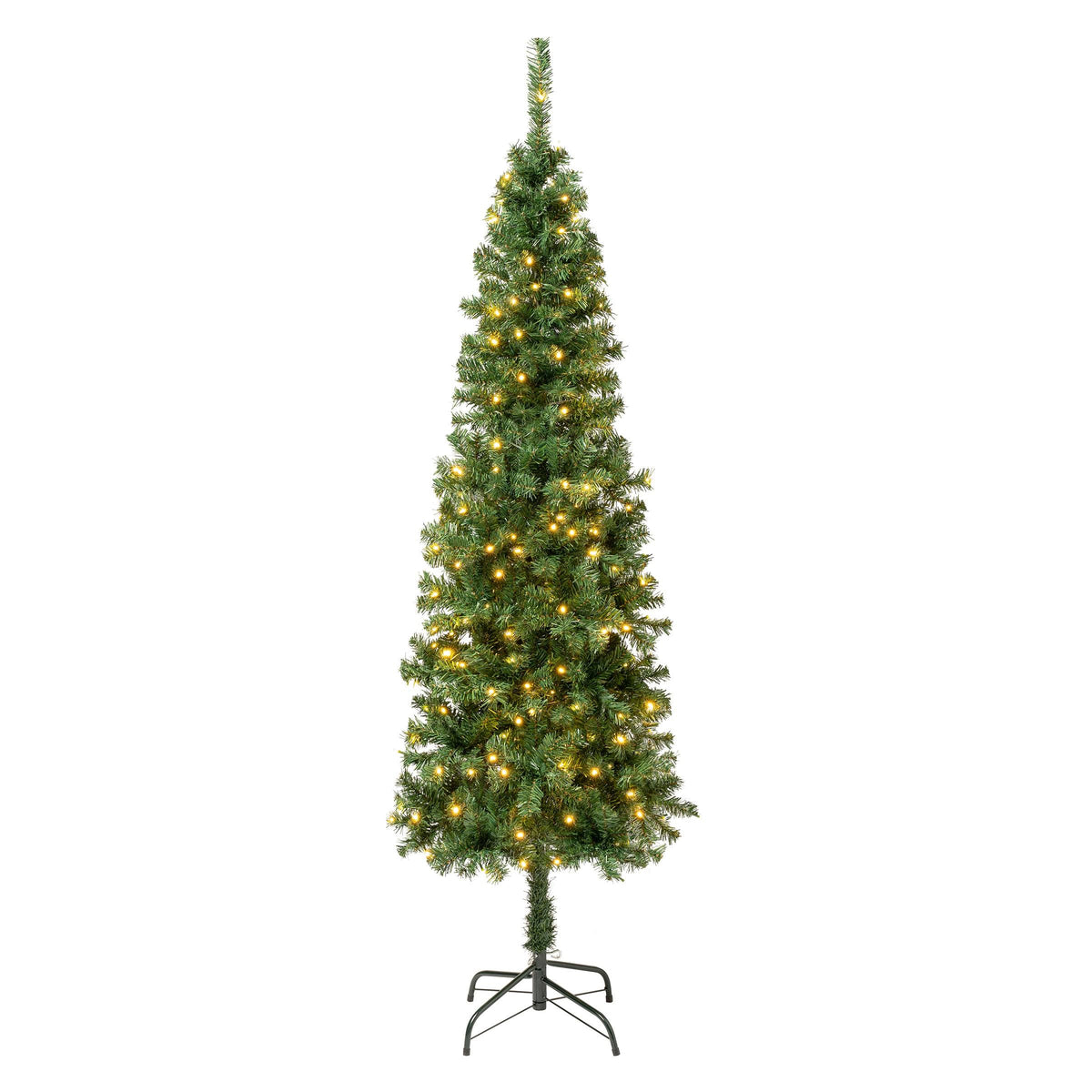 National Tree Company First Traditions 6' Pre-Lit LED Slim Linden Spruce Artificial Christmas Tree Warm - Product image 1