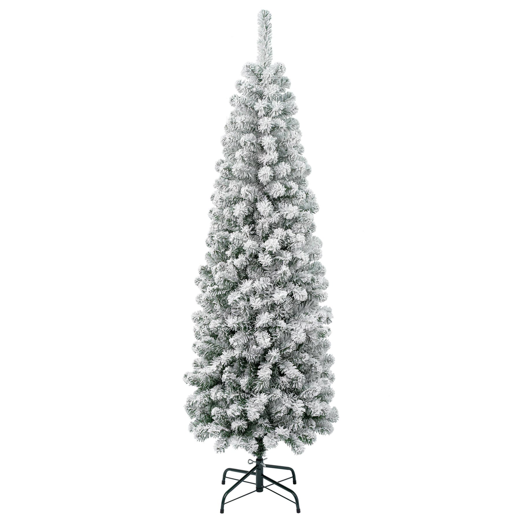 National Tree Company First Traditions 6 ft. Acacia Pencil Slim Flocked Artificial Christmas Tree