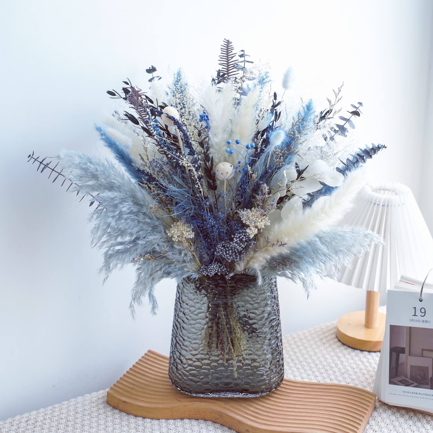 MUYEJI Natural Dried Pampas Grass Bouquet, Boho Home Decor Table Centerpiece - Product image 1