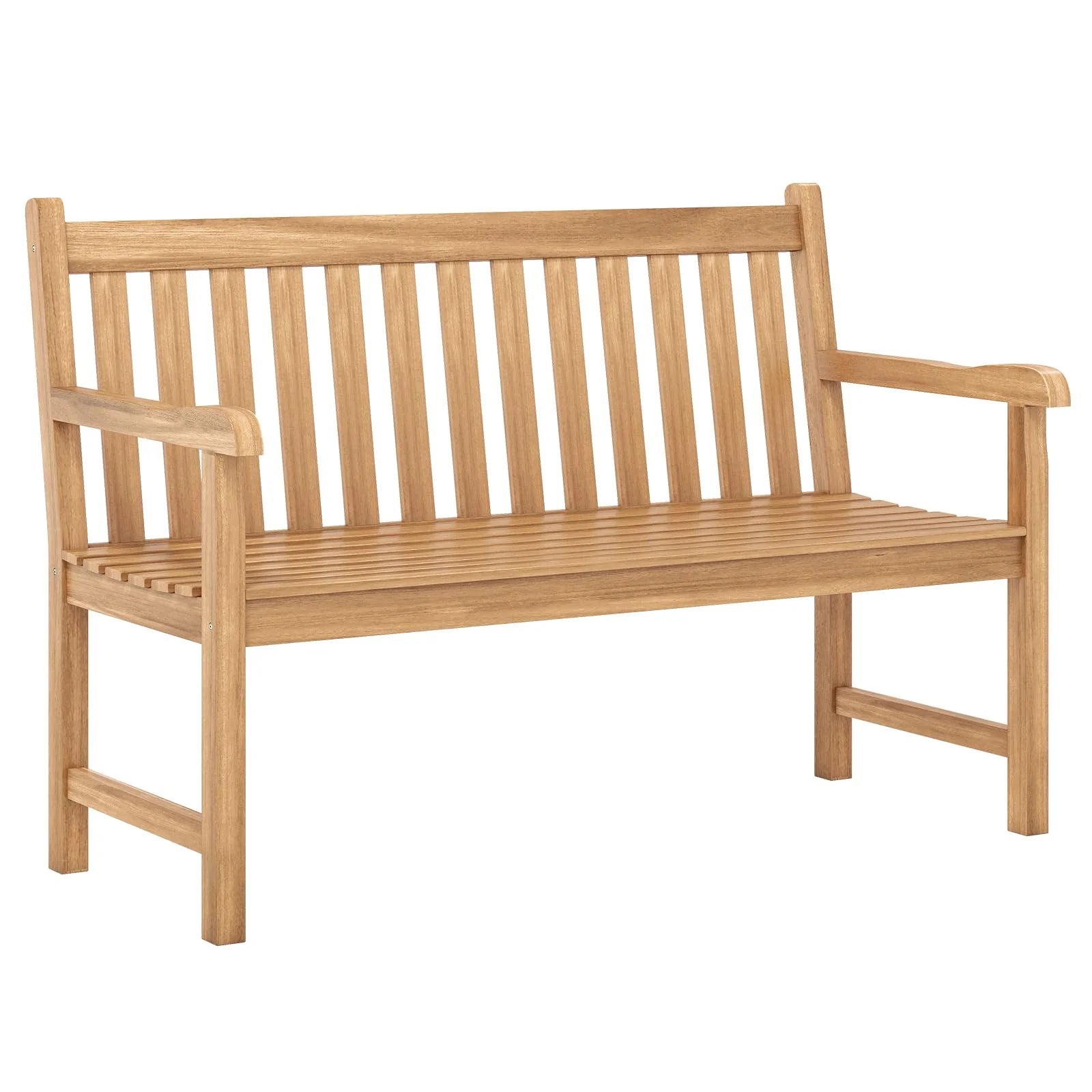 Tangkula 51" Teak Wood Outdoor Bench 2-Person Solid Wood Garden Patio Bench - Product image 1