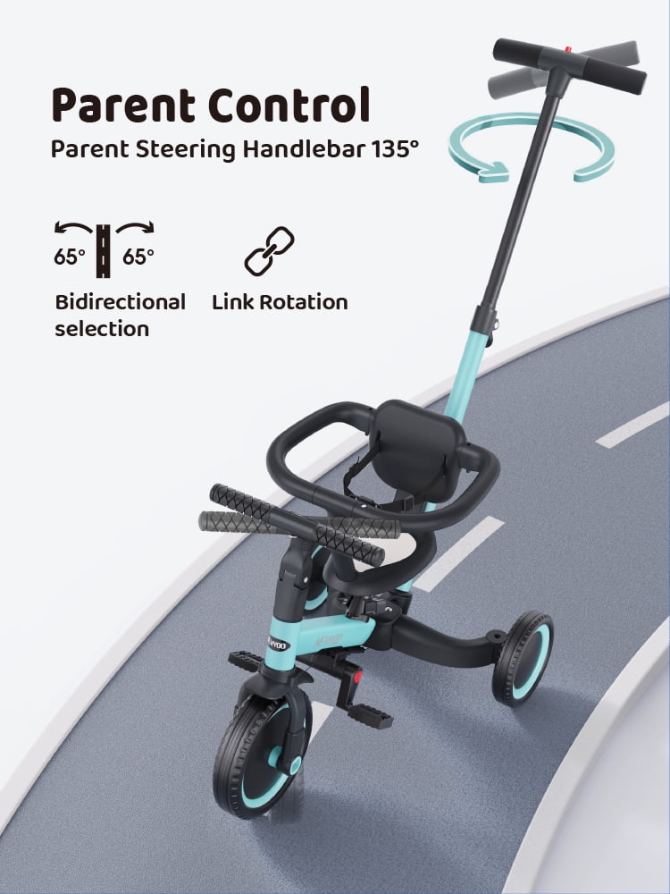 Newyoo TR008 5 - in - 1 Toddler Tricycle with Push Handle, Converts to Balance Bike for 1 - 3 Year Old - Product image 9
