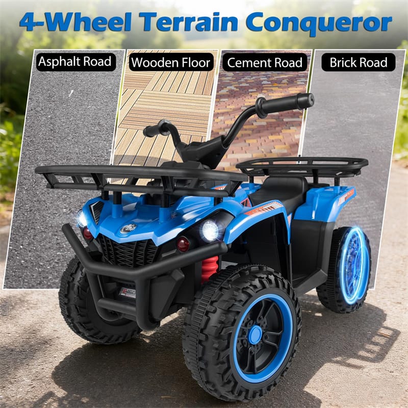 24V Kids ATV Ride On Quad, Electric 4 Wheeler Toy with 5Mph Max Speed, LED Headlights, Music - Product image 6