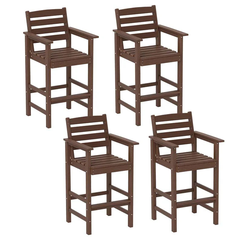 Adirondack Bar Chairs Set of 2/4, 29" HDPE Bar Height Outdoor Stools w/ Backrest & Footrest - Product image 35