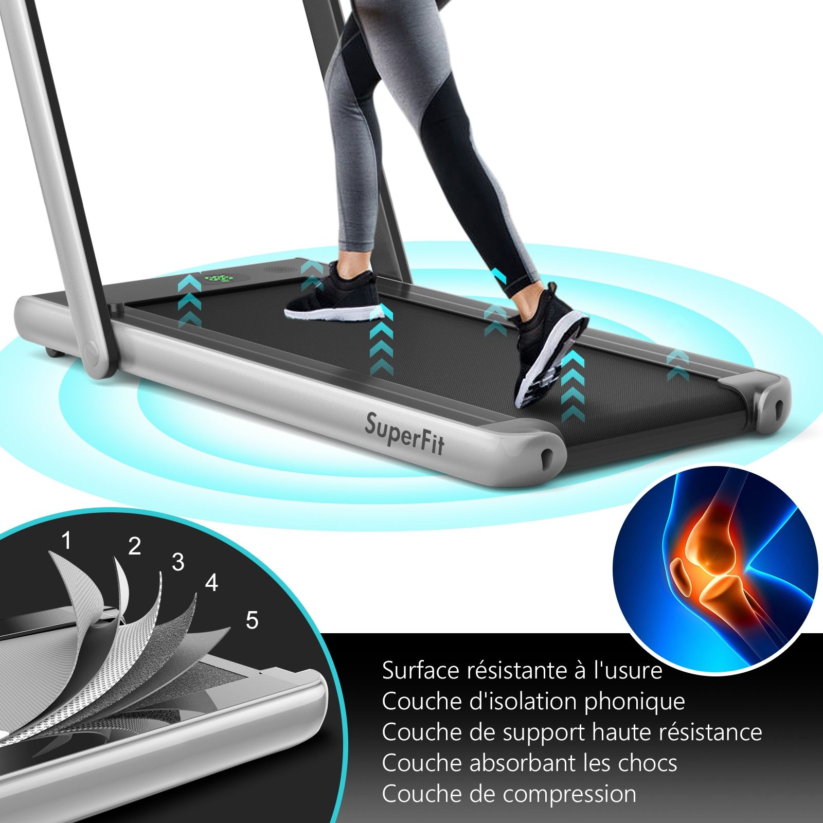 2 in 1 Foldable Electric Treadmill 1 to 12 Km/H with Bluetooth Speaker Remote Control 0.75HP Motor Green/White/Black/Red/Gold/Black and Silver/Blue -