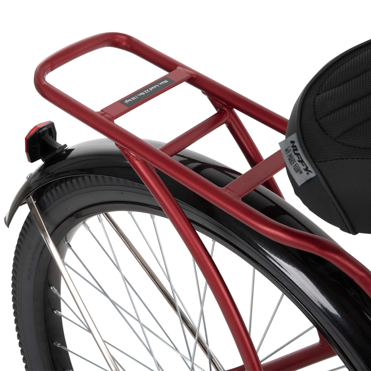 26" Huffy Nel Lusso Beach Cruiser Bike, Basket, Cargo Rack, Red, Ages 12+ - Product image 8