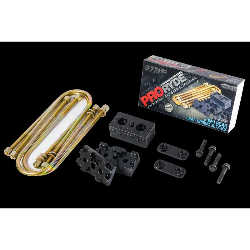 ProRYDE Suspension Systems 52-3502F Ford F250/F350 4WD 3-in-1 Block Kit w/U-bolts-Early