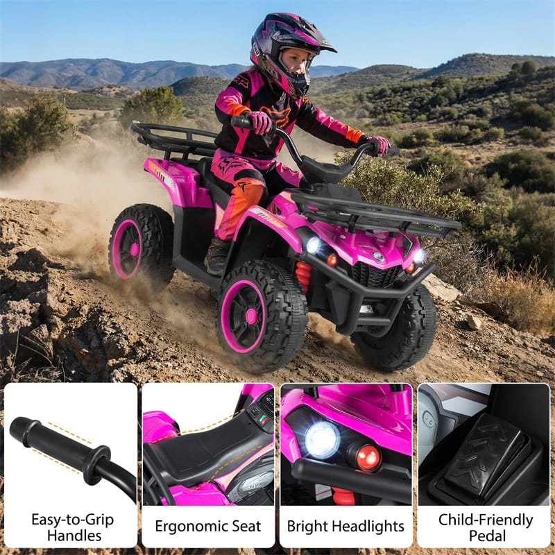 24V Kids ATV Ride On Quad, Electric 4 Wheeler Toy with 5Mph Max Speed, LED Headlights, Music - Product image 18