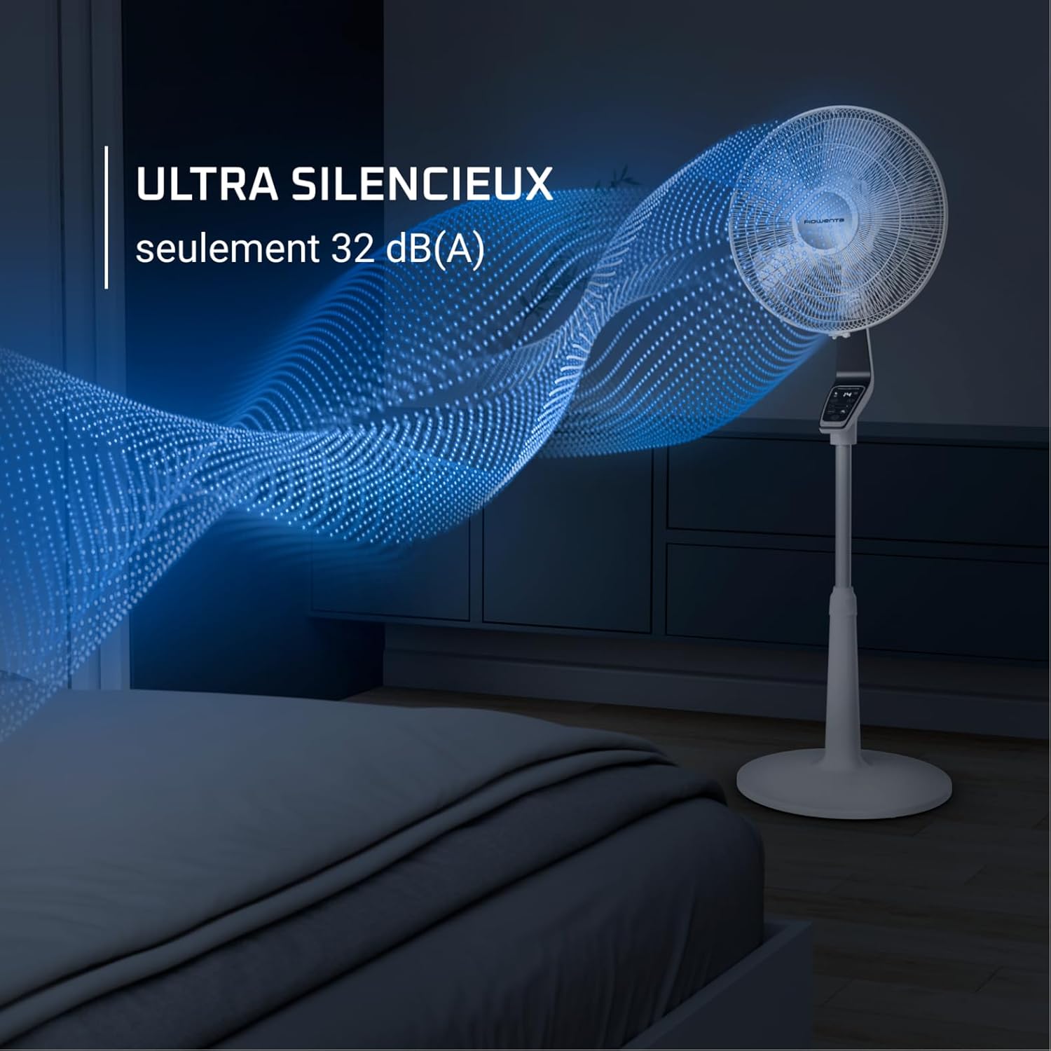 Rowenta Turbo Silence Extreme Pedestal Fan, Powerful, Quiet, Energy Efficient, Design, 12h Timer, Remote Control VU5690F0