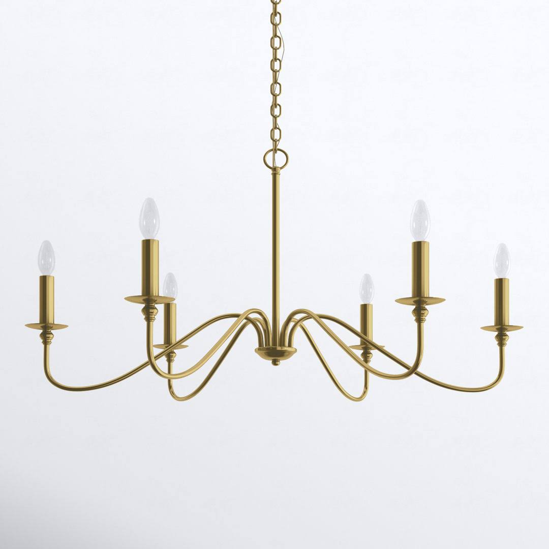 Ableton 6 - Light Candle Style Classic / Traditional Chandelier Birch Lane Finish: Brass, Size - Product image 1