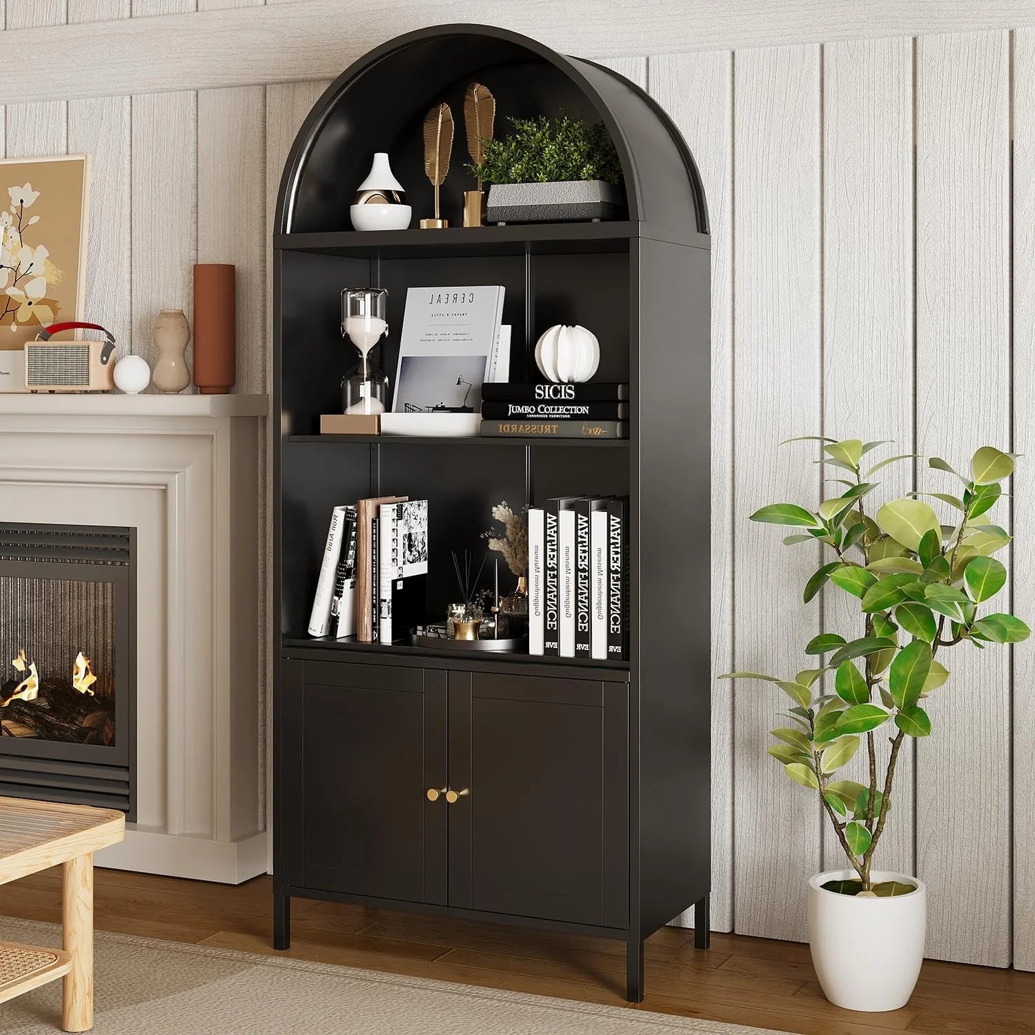 AECOJOY 73'' Arched Cabinet, Metal Kitchen Pantry with Adjustable Shelves - Product image 2