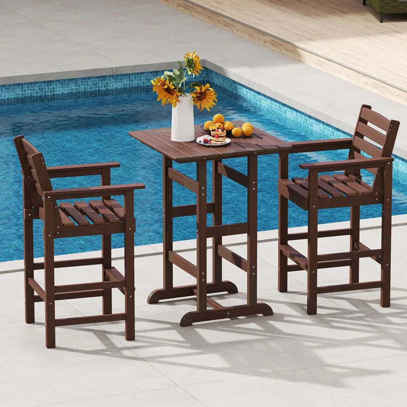 Adirondack Bar Chairs Set of 2/4, 29" HDPE Bar Height Outdoor Stools w/ Backrest & Footrest - Product image 29