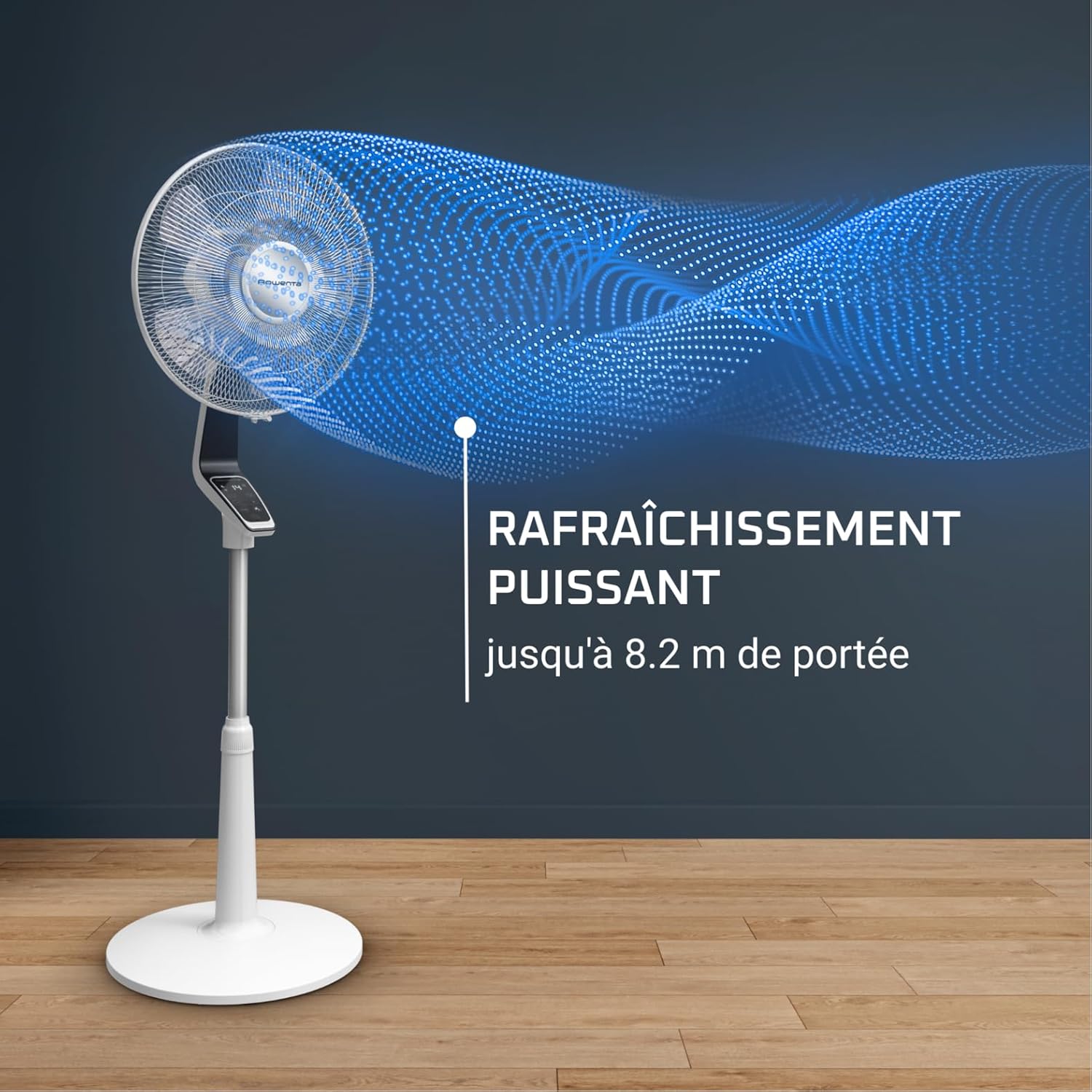 Rowenta Turbo Silence Extreme Pedestal Fan, Powerful, Quiet, Energy Efficient, Design, 12h Timer, Remote Control VU5690F0