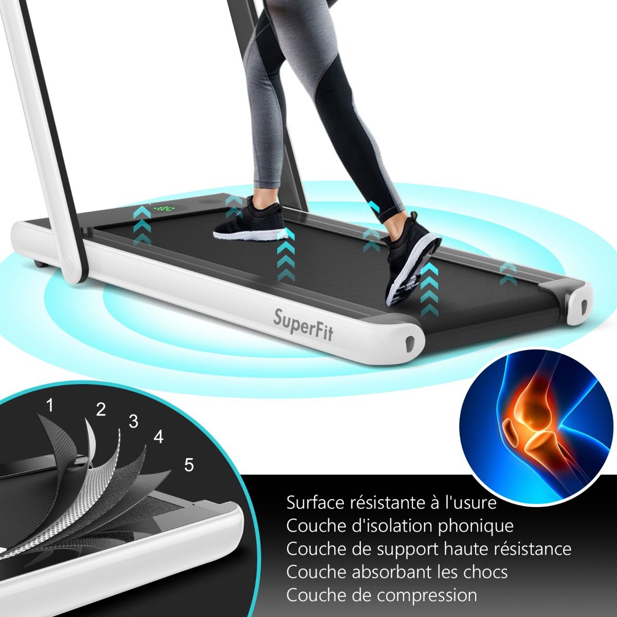 2 in 1 Foldable Electric Treadmill 1 to 12 Km/H with Bluetooth Speaker Remote Control 0.75HP Motor Green/White/Black/Red/Gold/Black and Silver/Blue -