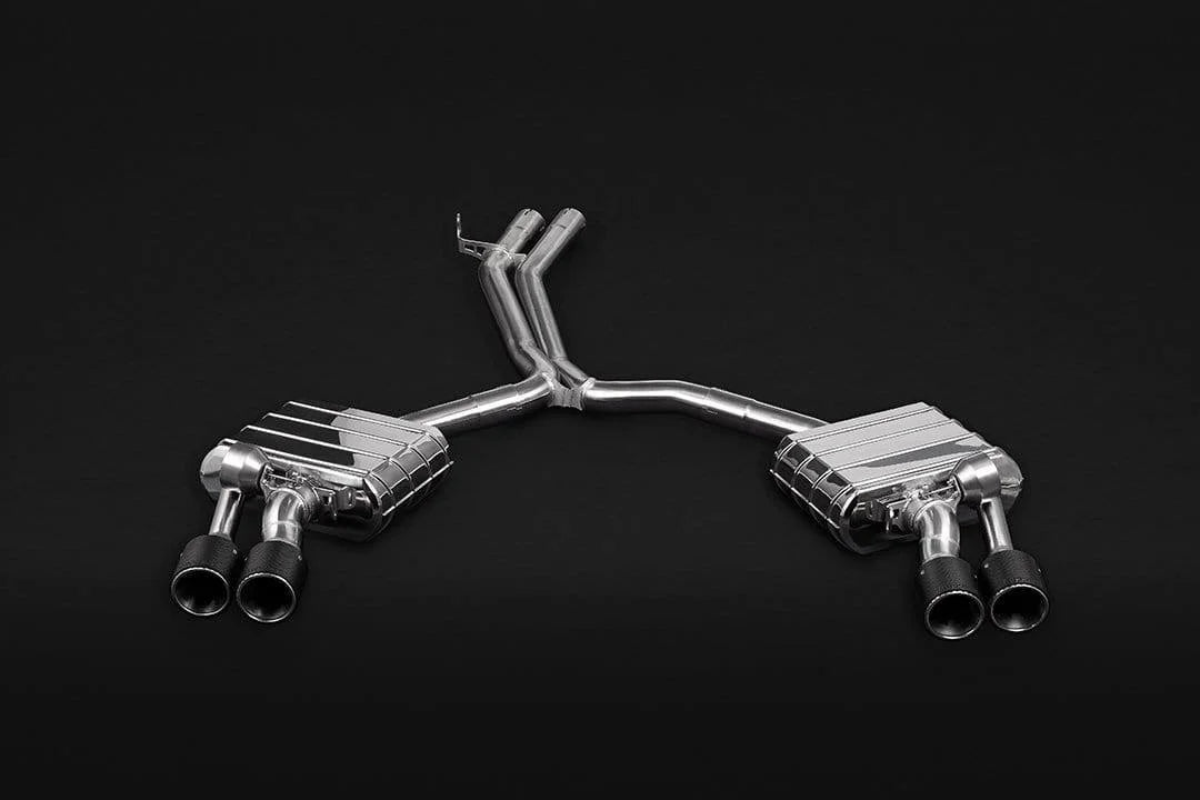 Audi S4/S5 (B9) Valved Exhaust System, Mid-Pipes, Carbon Tips, incl CES-3
