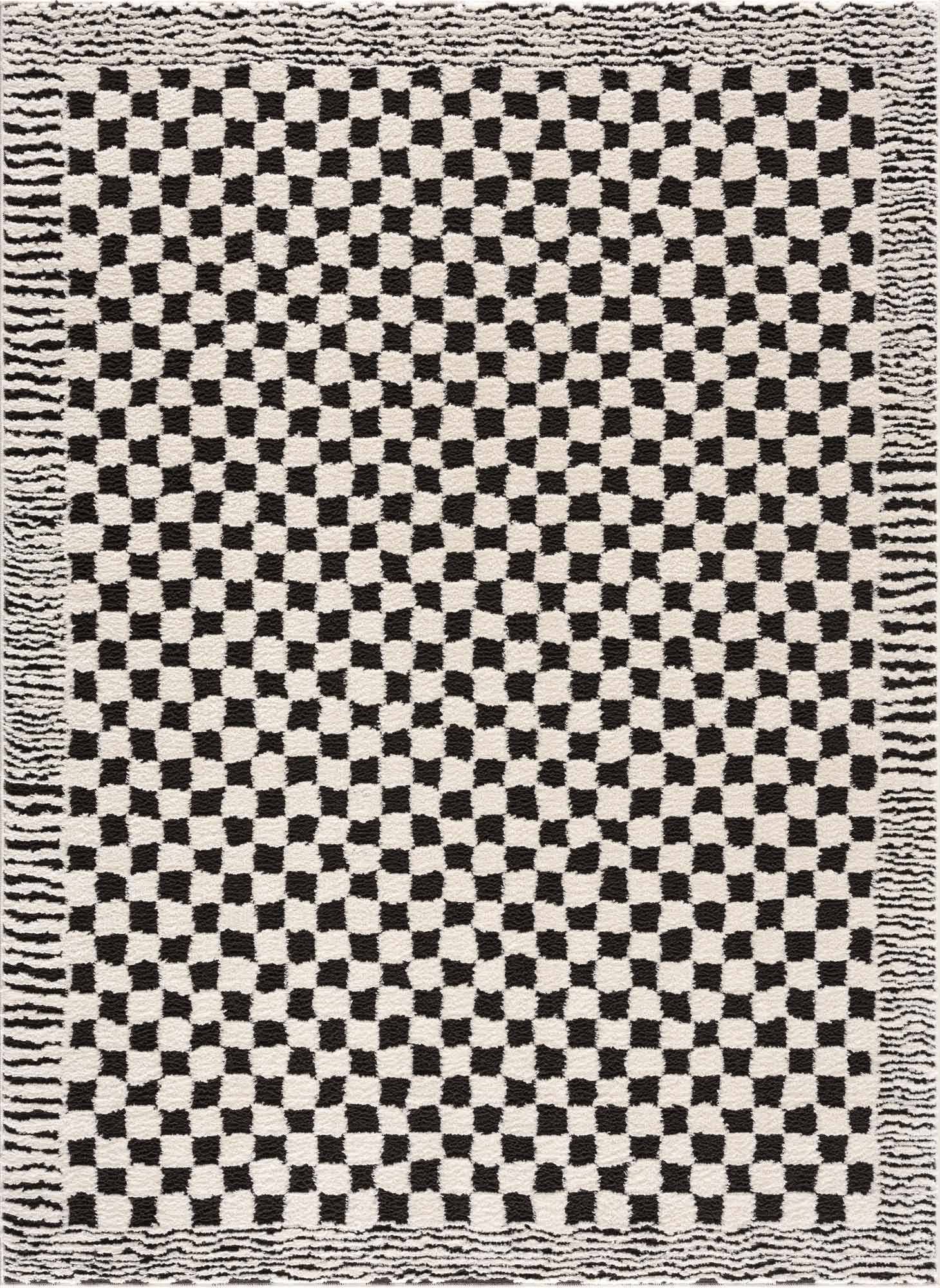 Hauteloom Leryn Black & White Checkered Area Rug - Area Rug for Living Room, Bedroom - Product image 1