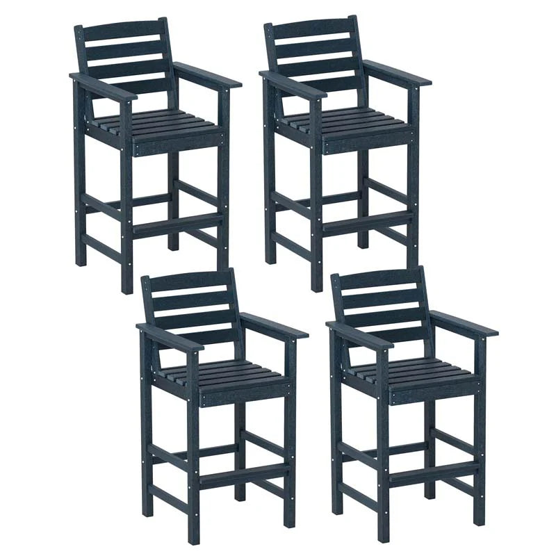 Adirondack Bar Chairs Set of 2/4, 29" HDPE Bar Height Outdoor Stools w/ Backrest & Footrest - Product image 17
