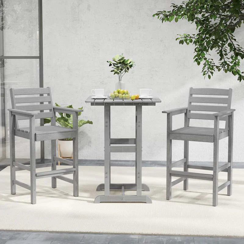 Adirondack Bar Chairs Set of 2/4, 29" HDPE Bar Height Outdoor Stools w/ Backrest & Footrest - Product image 21