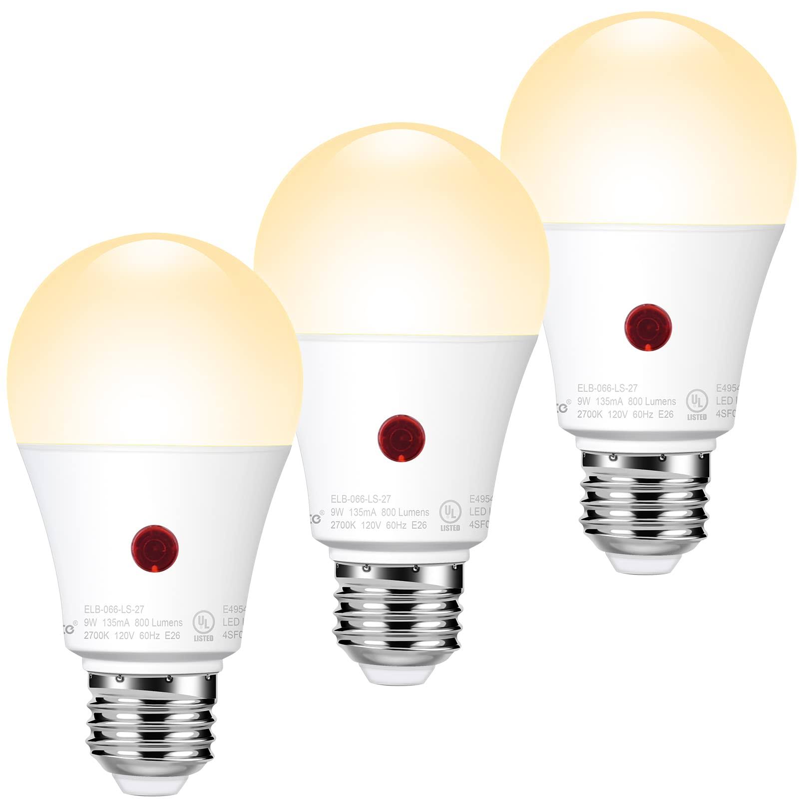 Emotionlite Dusk to Dawn Sensor Light Bulbs Outdoor, Warm White LED Bulbs, 60 Watt Equivalent - Product image 1