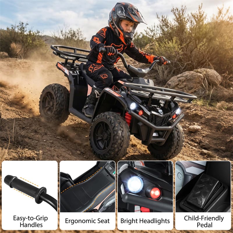 24V Kids ATV Ride On Quad, Electric 4 Wheeler Toy with 5Mph Max Speed, LED Headlights, Music - Product image 28
