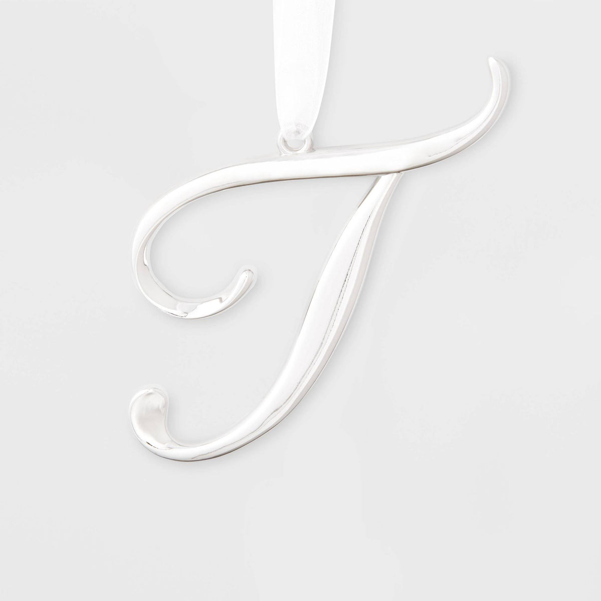 Metal Monogram Christmas Tree Ornament Letter T Silver - Wondershop - Product image 1