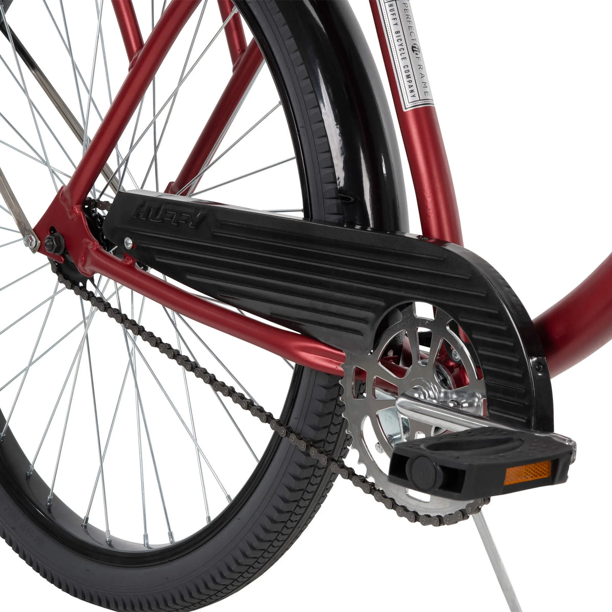 26" Huffy Nel Lusso Beach Cruiser Bike, Basket, Cargo Rack, Red, Ages 12+ - Product image 11
