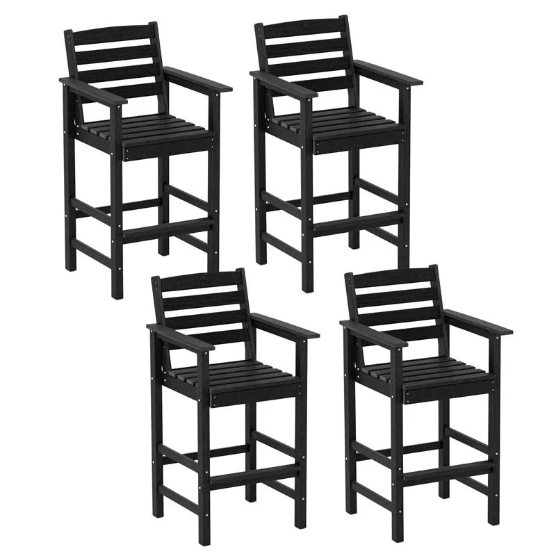 Adirondack Bar Chairs Set of 2/4, 29" HDPE Bar Height Outdoor Stools w/ Backrest & Footrest - Product image 8