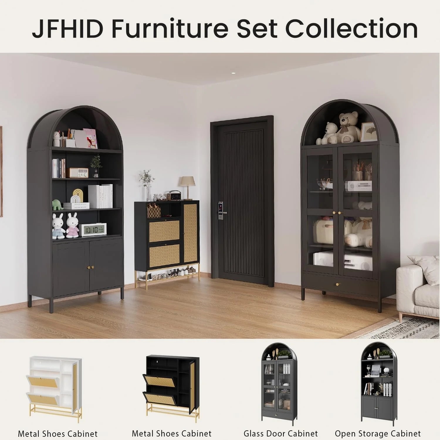 AECOJOY 73'' Arched Cabinet, Metal Kitchen Pantry with Adjustable Shelves - Product image 8