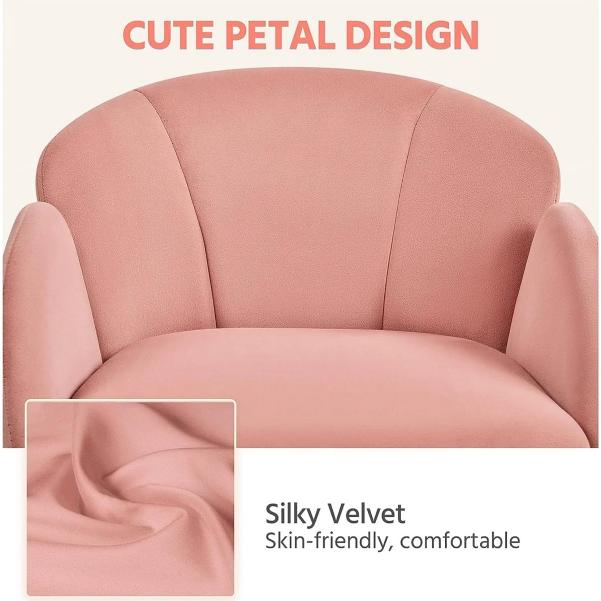Velvet Desk Chair for Home Office, Makeup Vanity Chair with Armrests for Bedroom Modern - Product image 5