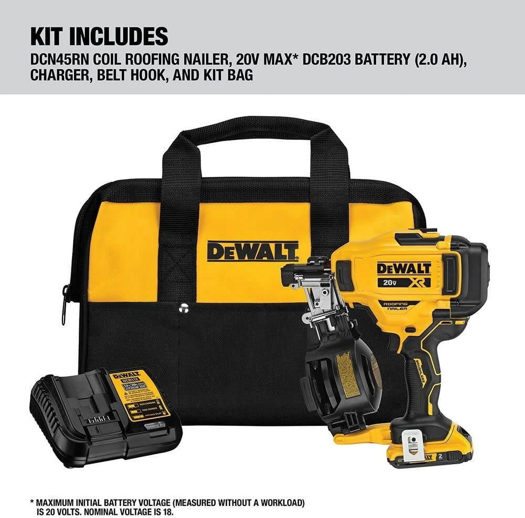 Dewalt 20V Max 15 Cordless Coil Roofing Nailer Kit - Product image 6