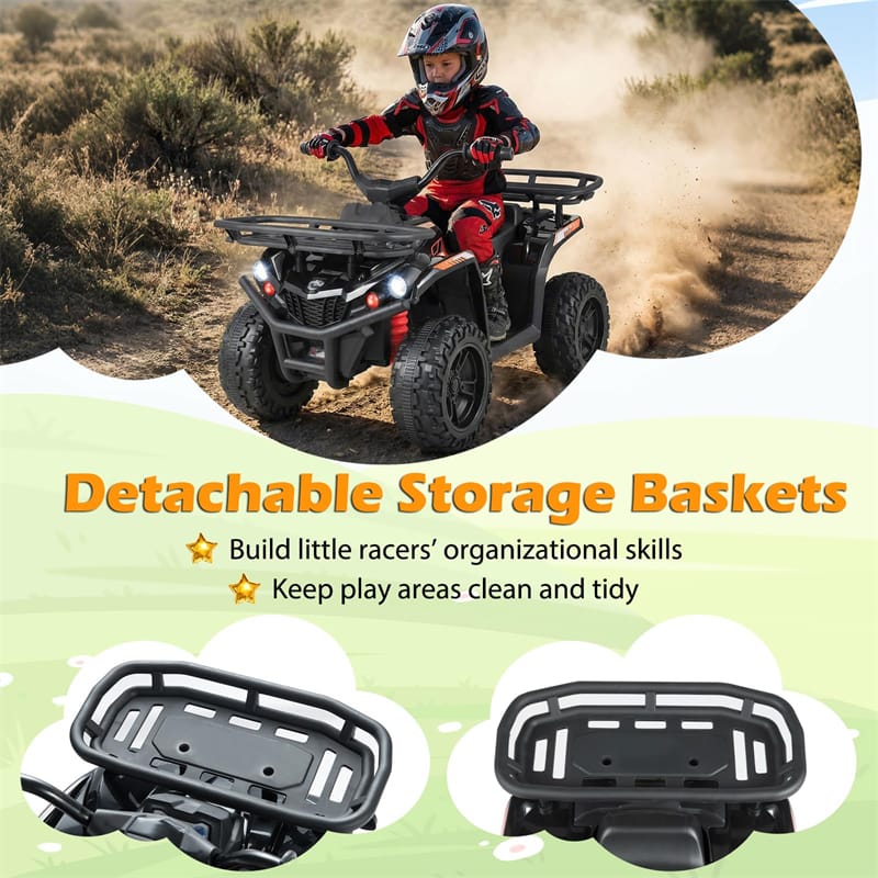 24V Kids ATV Ride On Quad, Electric 4 Wheeler Toy with 5Mph Max Speed, LED Headlights, Music - Product image 24