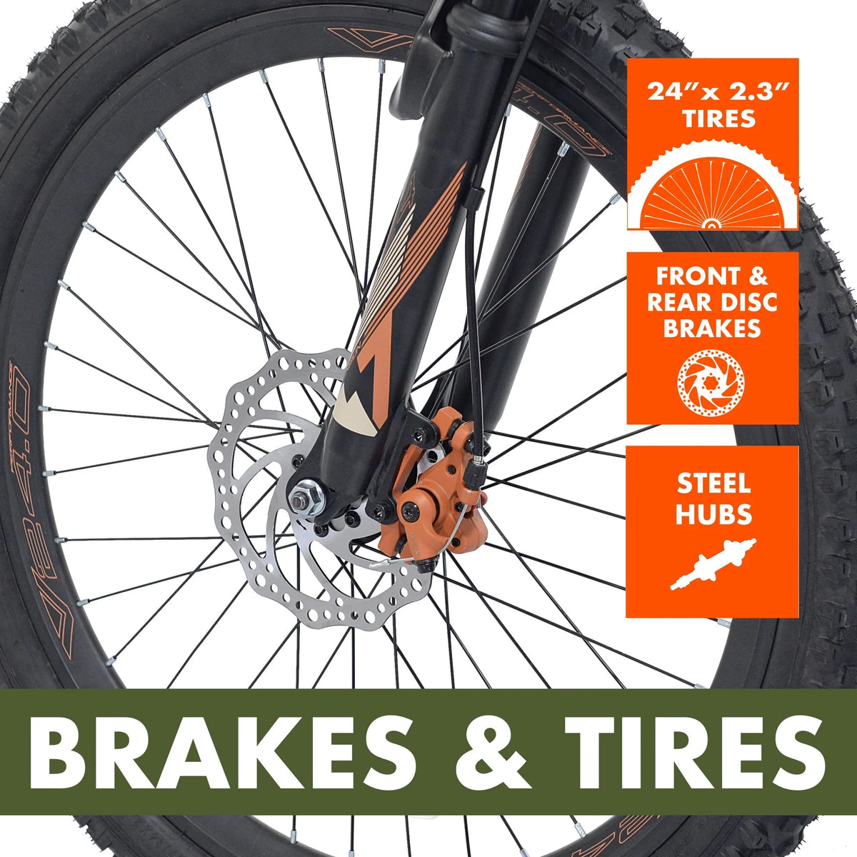 Ozark Trail 24" Glide Mountain Bike, 8 Speed, Black, Teen, Unisex - Product image 7