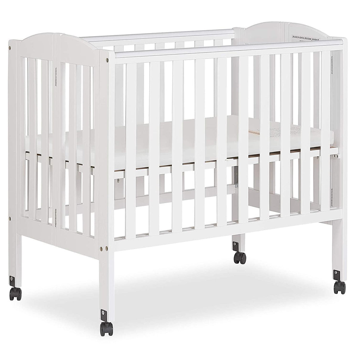 Dream on Me 2 - in - 1 Folding Portable Mini Crib in White. Mattress Pad Included - Product image 1