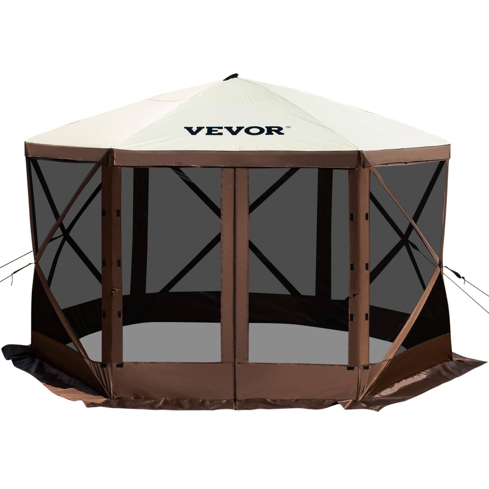 VEVOR Camping Gazebo Screen Tent 12*12FT 6 Sided Pop-Up Canopy Shelter Tent with Mesh Windows Portable - Product image 1