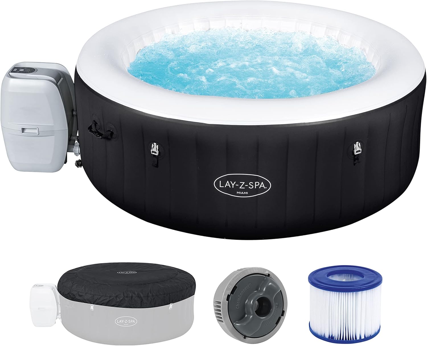 Lay-Z-Spa® Miami Airjet2 round inflatable spa - 4 people