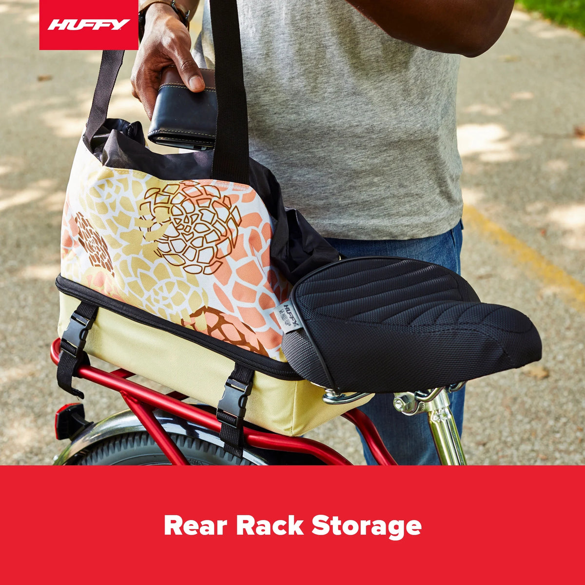 26" Huffy Nel Lusso Beach Cruiser Bike, Basket, Cargo Rack, Red, Ages 12+ - Product image 3