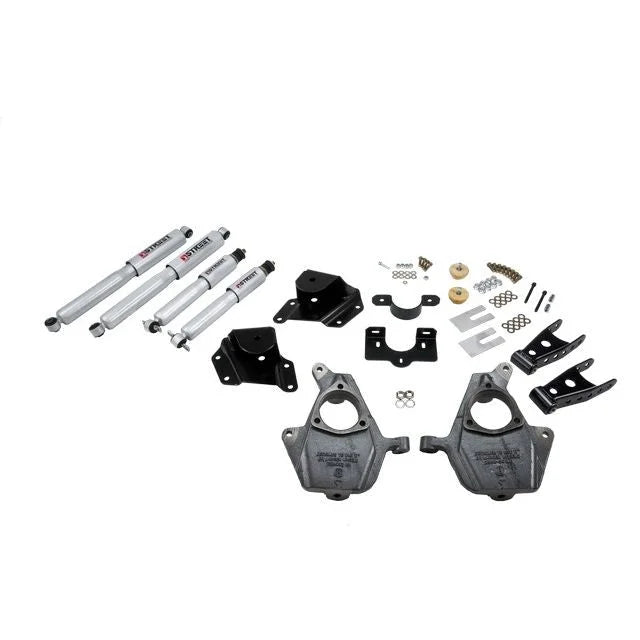 BELLTECH 660SP LOWERING KITS Front And Rear Complete Kit W/ Street Performance Shocks 1999-2000 Chevrolet Silverado/Sierra (Ext Cab) 2 in. F/4 in. R drop W/ Street Performance Shocks