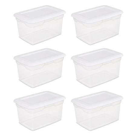 Sterilite Plastic Tote Storage, White - 6 count, 20 qt boxes - Product image 1