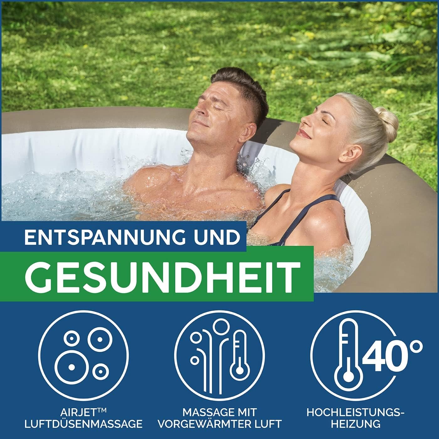 Lay-Z-Spa® Miami Airjet2 round inflatable spa - 4 people
