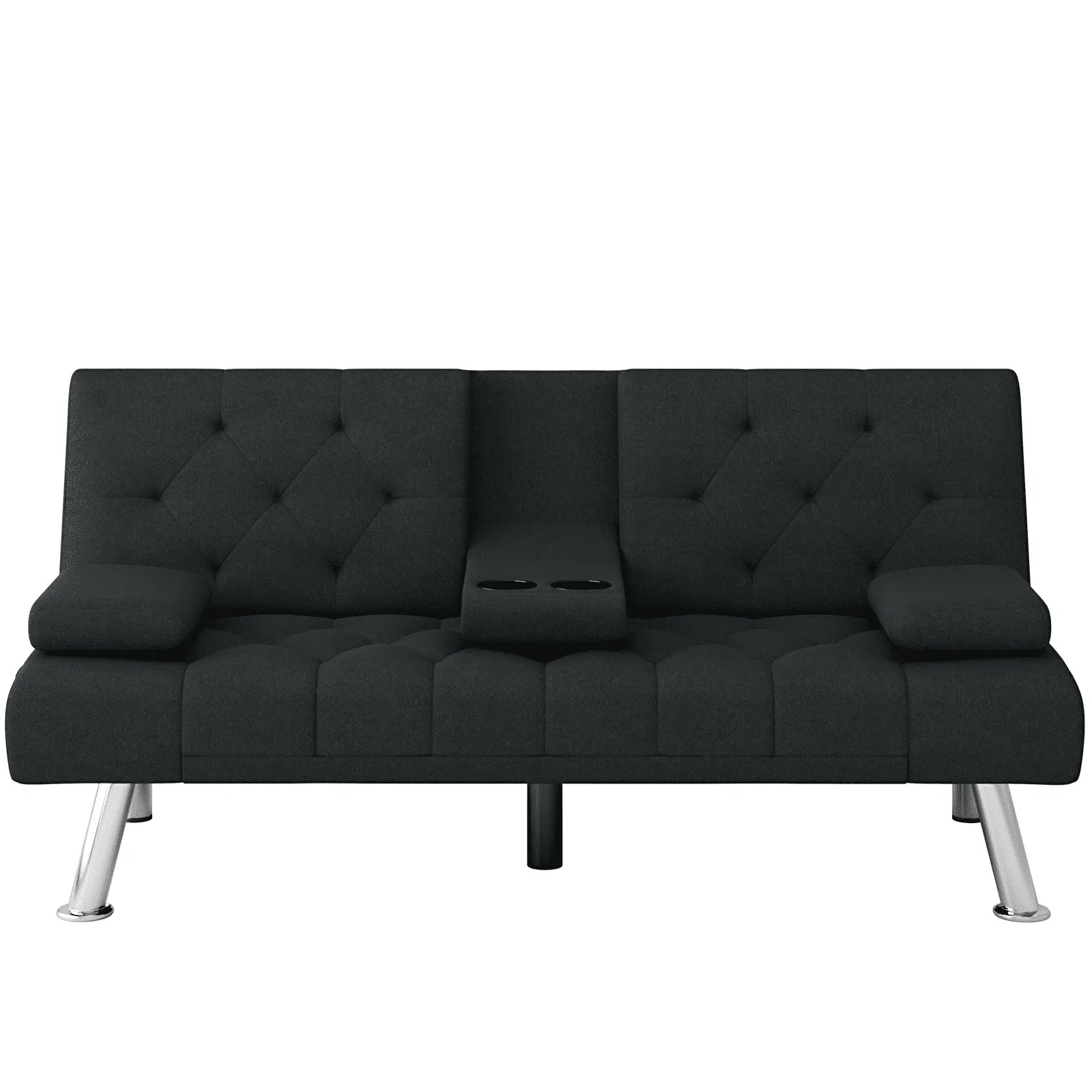 Homfa 66.3'' Upholstered Sofa Bed Couch, Convertible Futon Folding Sleeper Sofa with Removable Armrests and - Product image 1