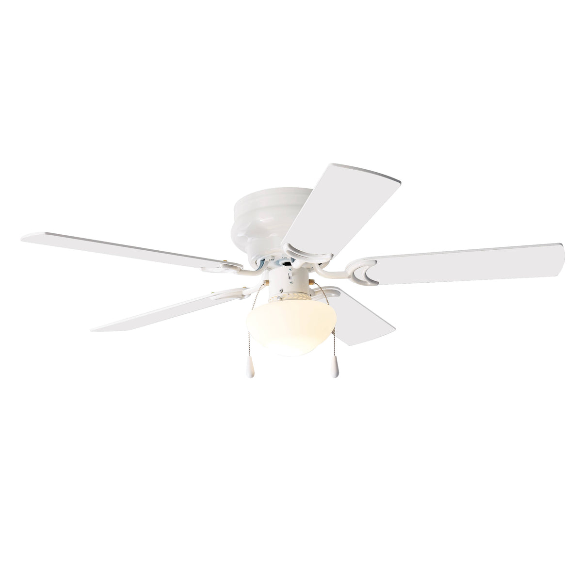 Mainstays Hugger Indoor Ceiling Fan with Light Kit 5-Blades Reverse Airflow - White - 52 in - Product image 1
