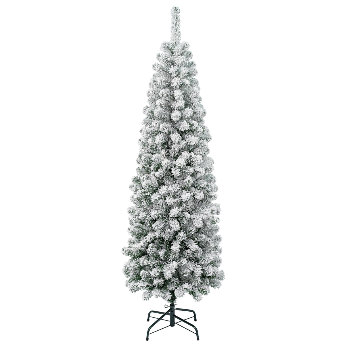 National Tree Company First Traditions 6 ft. Acacia Pencil Slim Flocked Artificial Christmas Tree