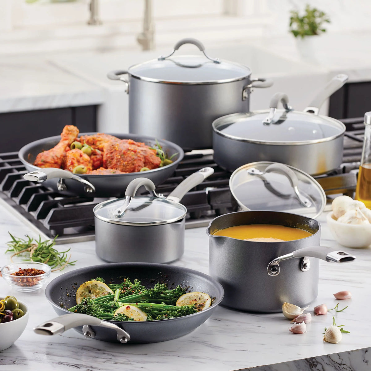 Circulon Elementum Hard - Anodized Nonstick Cookware Set, 10 - Piece, Gray - Product image 13