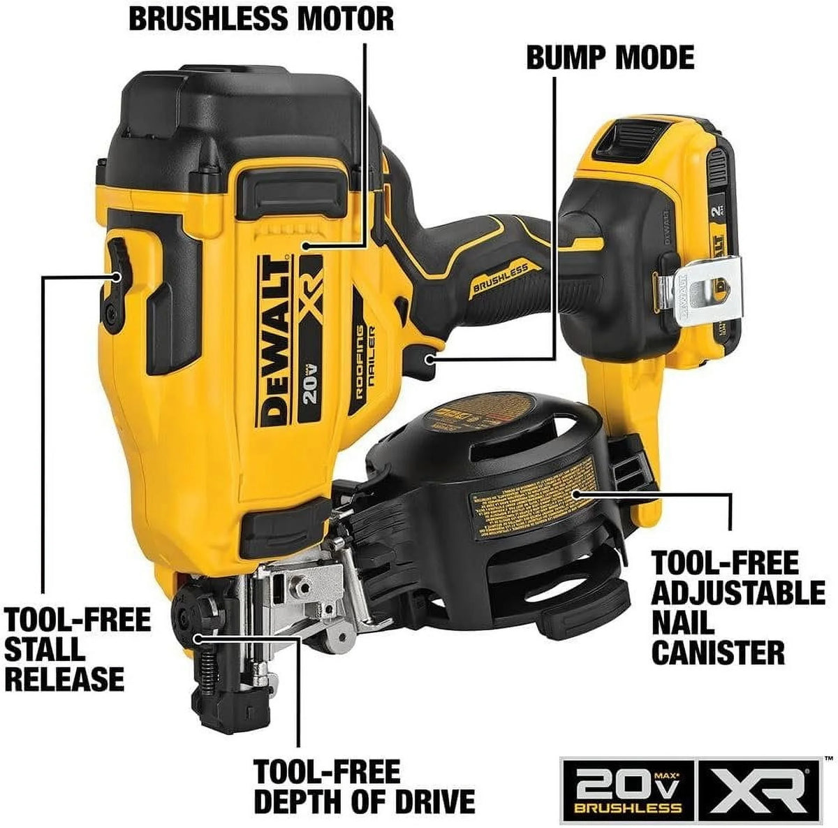 Dewalt 20V Max 15 Cordless Coil Roofing Nailer Kit - Product image 7