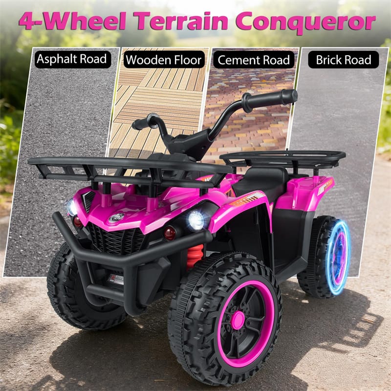 24V Kids ATV Ride On Quad, Electric 4 Wheeler Toy with 5Mph Max Speed, LED Headlights, Music - Product image 16